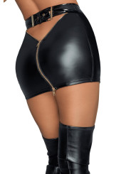 F219 jupe avec fermetures éclair dorées