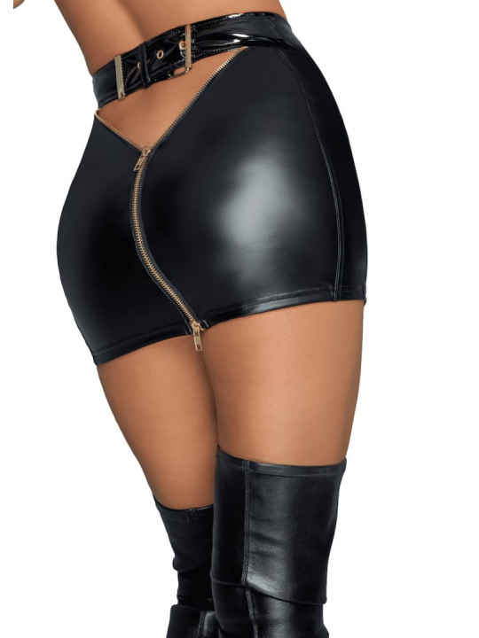 F219 jupe avec fermetures éclair dorées