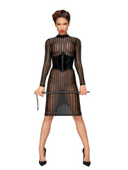 F182 Robe classique en tulle élastique