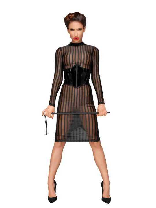 F182 Robe classique en tulle élastique