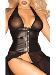 F047 Robe longue avec fermeture en corset