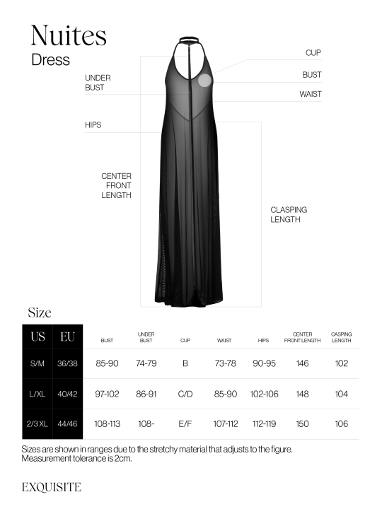 Nuites robe longue - Noire