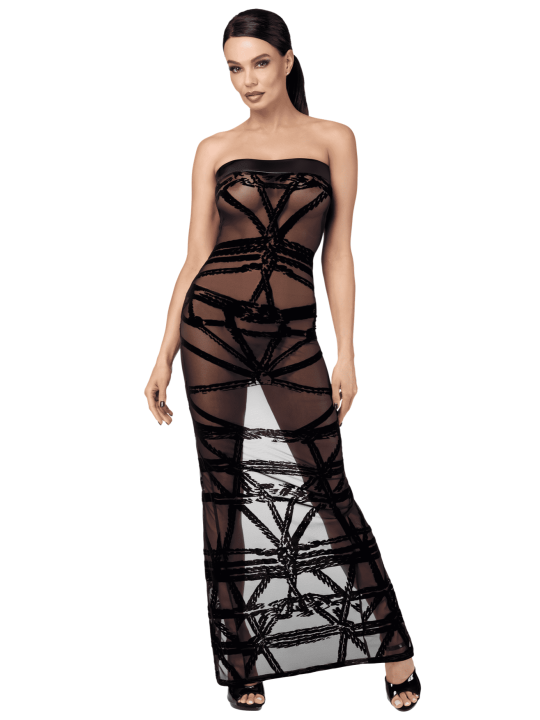 F358 Bondesque Opera Robe longue épaule décolletée