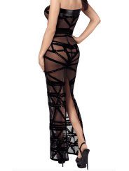 F358 Bondesque Opera Robe longue épaule décolletée