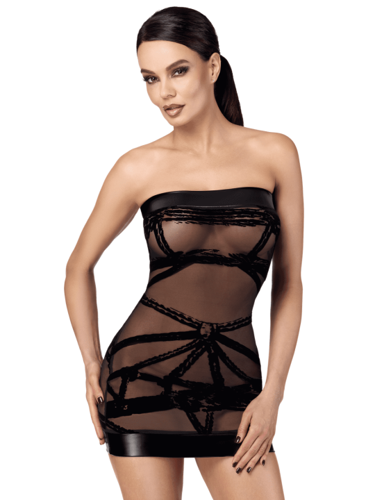 F359 Bondesque Mini robe épaule dénudée