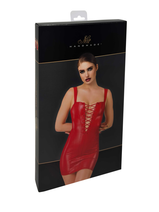 F364 Bombshell mini robe lacée red