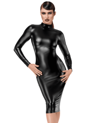 F371 Luxuria robe mi-longue cristal transparente