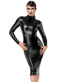 F371 Luxuria robe mi-longue cristal transparente