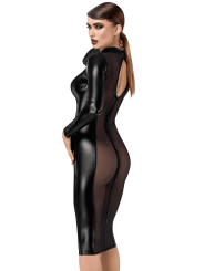 F371 Luxuria robe mi-longue cristal transparente