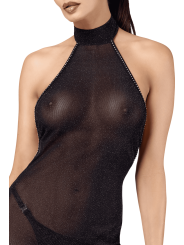 F372 Onyx Robe longue à deux fentes