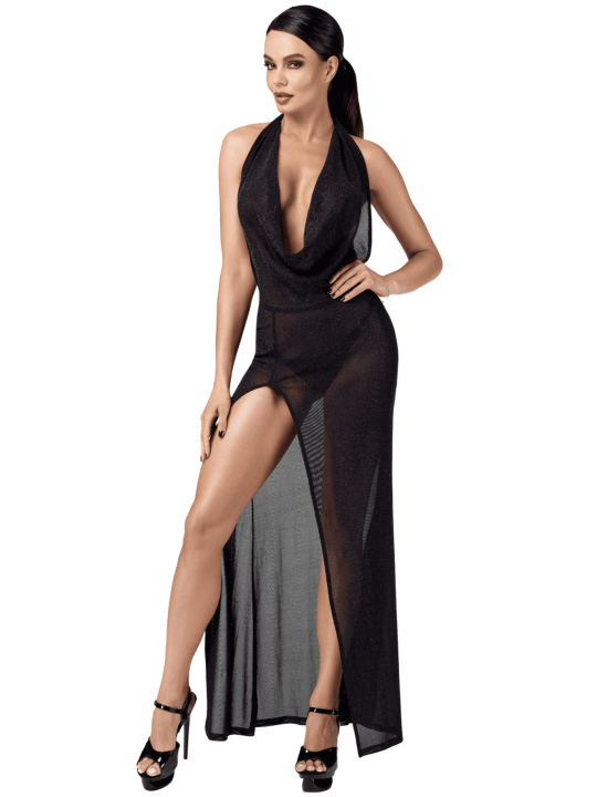 F373 Onyx Robe longue liquide