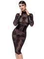 F375 Noirelle Robe corset mi-longue en dentelle