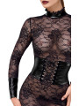 F375 Noirelle Robe corset mi-longue en dentelle