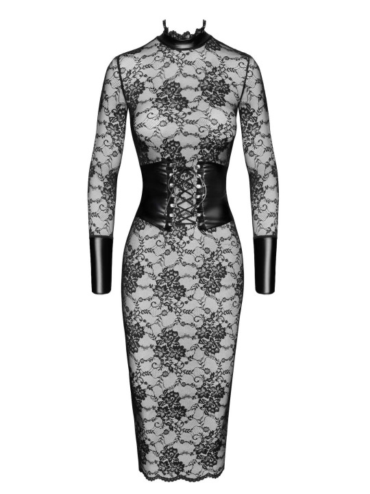 F375 Noirelle Robe corset mi-longue en dentelle