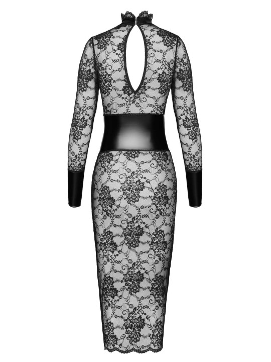 F375 Noirelle Robe corset mi-longue en dentelle