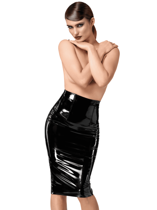 F378 Dominae jupe crayon en PVC