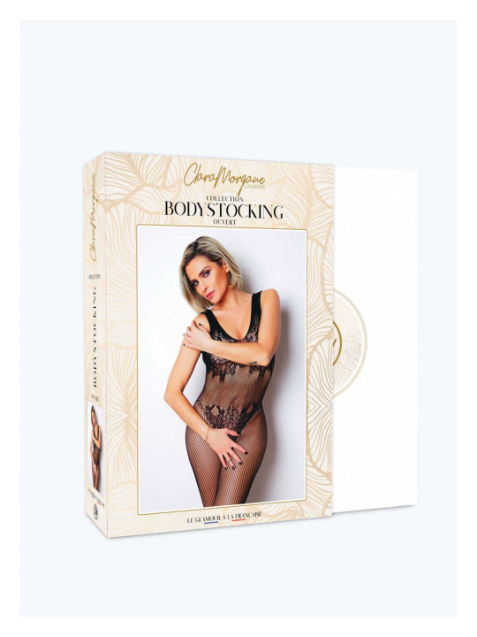 Le numéro 8 bodystocking Clara Morgane - Noir