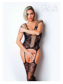 Le numéro 10 bodystocking Clara Morgane - Noir