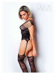 Le numéro 10 bodystocking Clara Morgane - Noir
