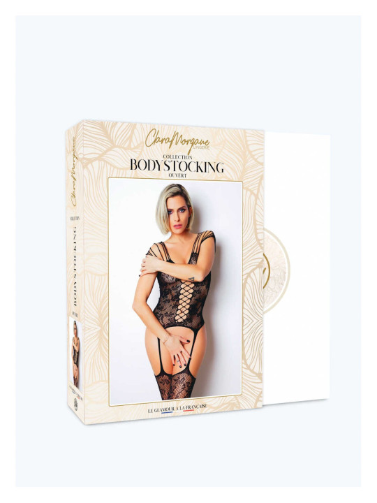 Le numéro 10 bodystocking Clara Morgane - Noir