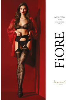 Amorosa Bas Jarretelles 30 DEN - Noir - Qualité premium