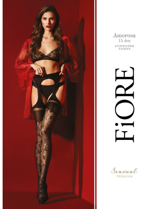 Amorosa Bas Jarretelles 30 DEN - Noir - Qualité premium