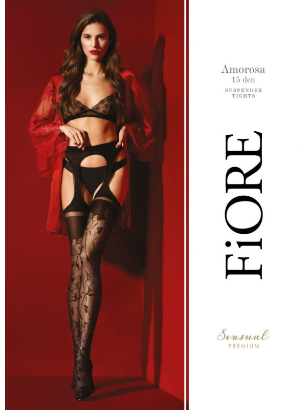 Amorosa Bas Jarretelles 30 DEN - Noir - Qualité premium
