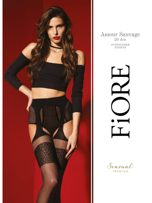Amour Sauvage Bas jarretelles 20 DEN - Noir - Qualité premium