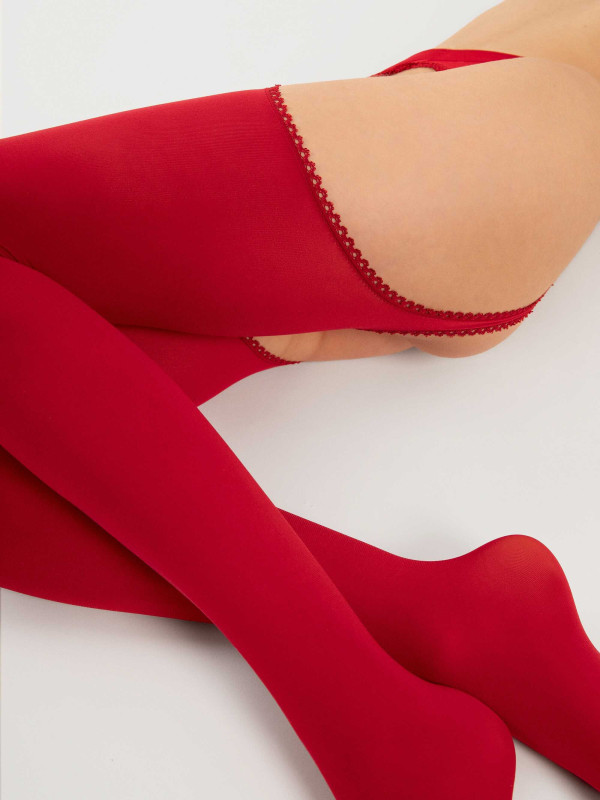 Diavola Bas jarretelles 60 DEN - Rouge