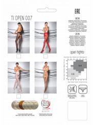 TI007R Collants ouverts 20 DEN - Rouge
