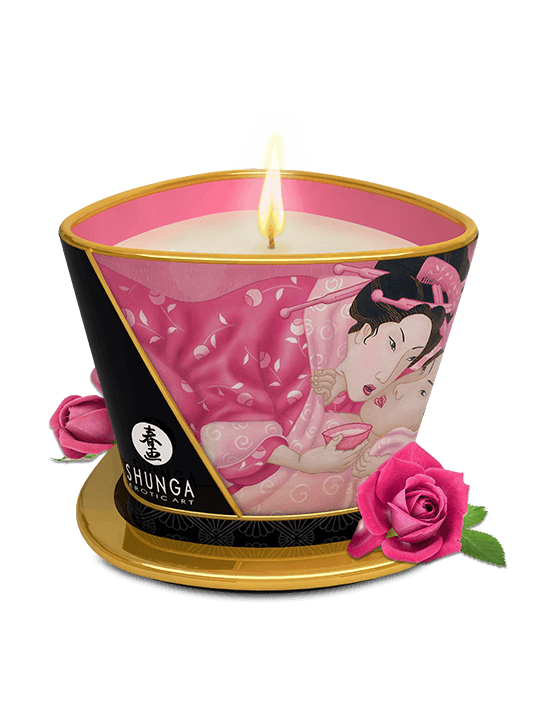 Bougie de massage lueur et caresses - Aphrodisia Rose