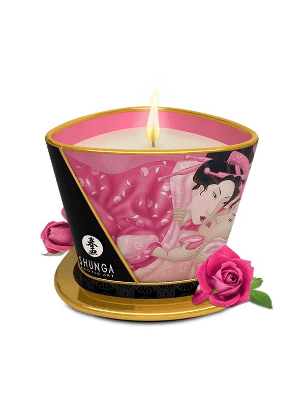 Bougie de massage lueur et caresses - Aphrodisia Rose