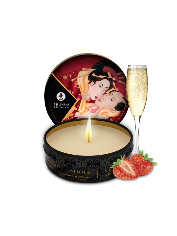 Mini bougie de massage - Vin pétillant à la fraise