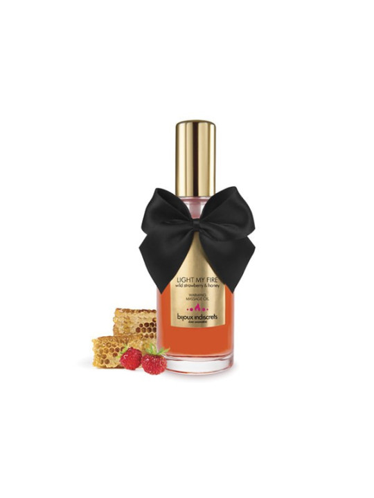 Huile de massage embrassable chauffante - Fraise sauvage