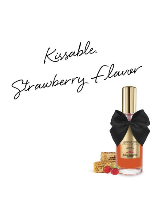 Huile de massage embrassable chauffante - Fraise sauvage
