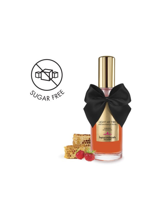 Huile de massage embrassable chauffante - Fraise sauvage