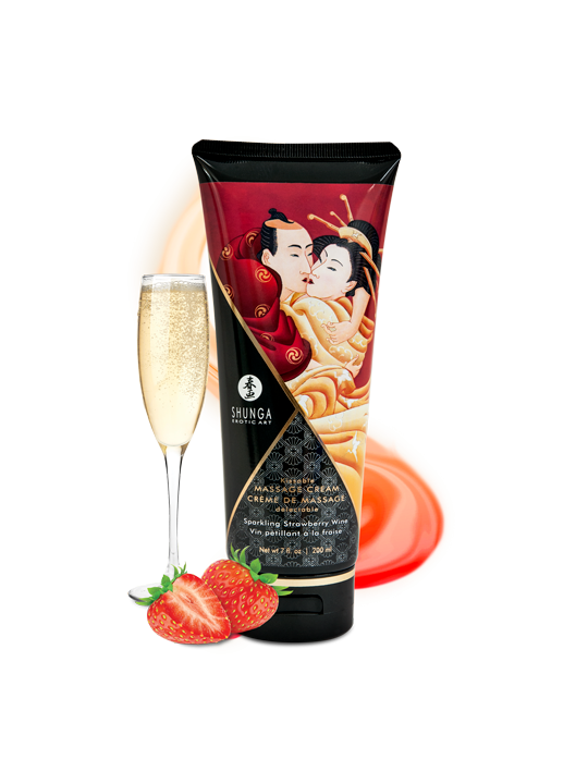 Crème de Massage délectable - Vin pétillant à la fraise