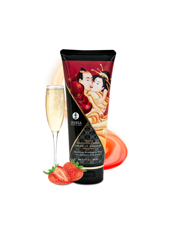 Crème de Massage délectable - Vin pétillant à la fraise