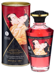 Huile chauffante aphrodisiaque - Vin pétillant à la fraise 100ml