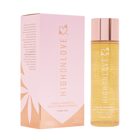 Huile de massage luxueuse Fraises et champagne - 120 ml