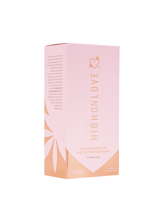 Huile de massage luxueuse Fraises et champagne - 120 ml
