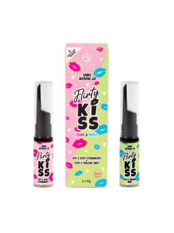 Flirty Kiss - Gels pour sex oral fraise et menthe