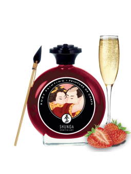 Peinture de corps embrassable - Vin pétillant à la fraise