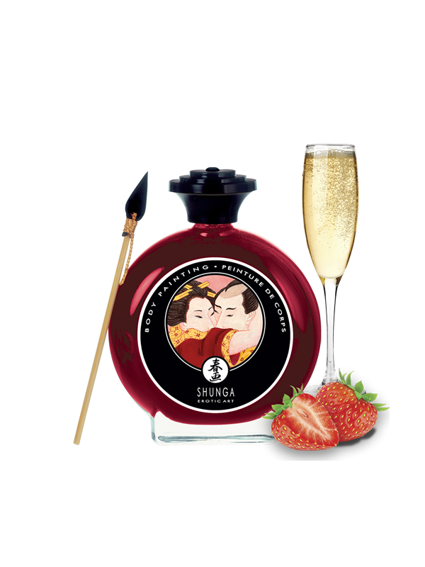 Peinture de corps embrassable - Vin pétillant à la fraise