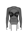 Aurorium blouse à manches longues noires