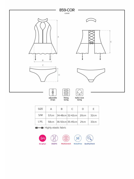 859-COR-1 Guêpière - Noir
