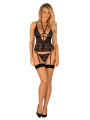 Alessya Corset et string noir