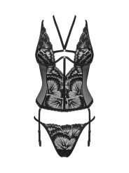 Alessya Corset et string noir