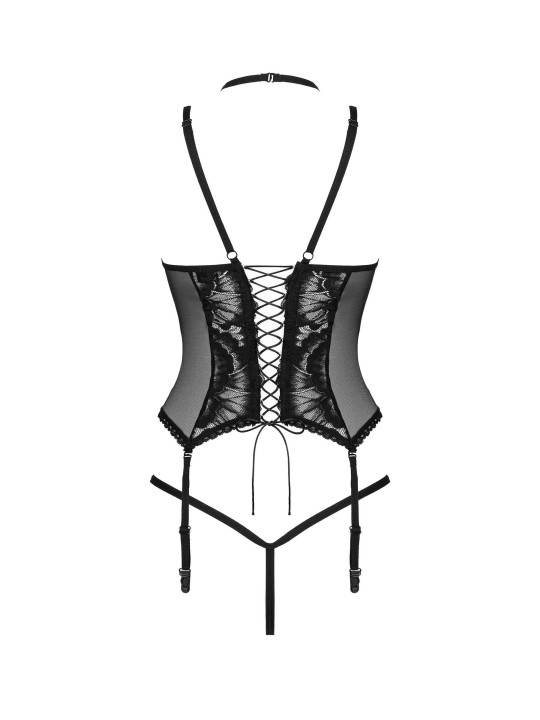 Alessya Corset et string noir