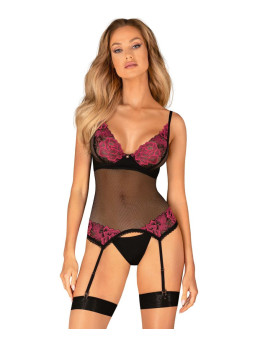 Rosenty guêpière et string - Noir